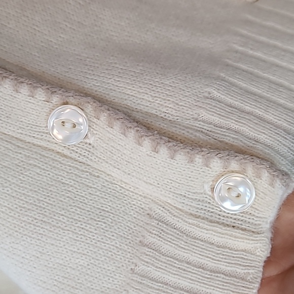 Vintage Cardigan Sweater MP Wool Dainty Embroidered Cottage Girl Feminine Cream - Picture 3 of 8